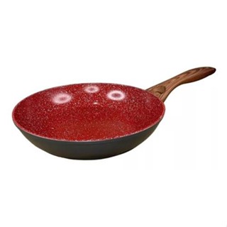 Panela frigideira antiaderente cerâmica marmorizada grande 24 cm frita sem óleo não gruda