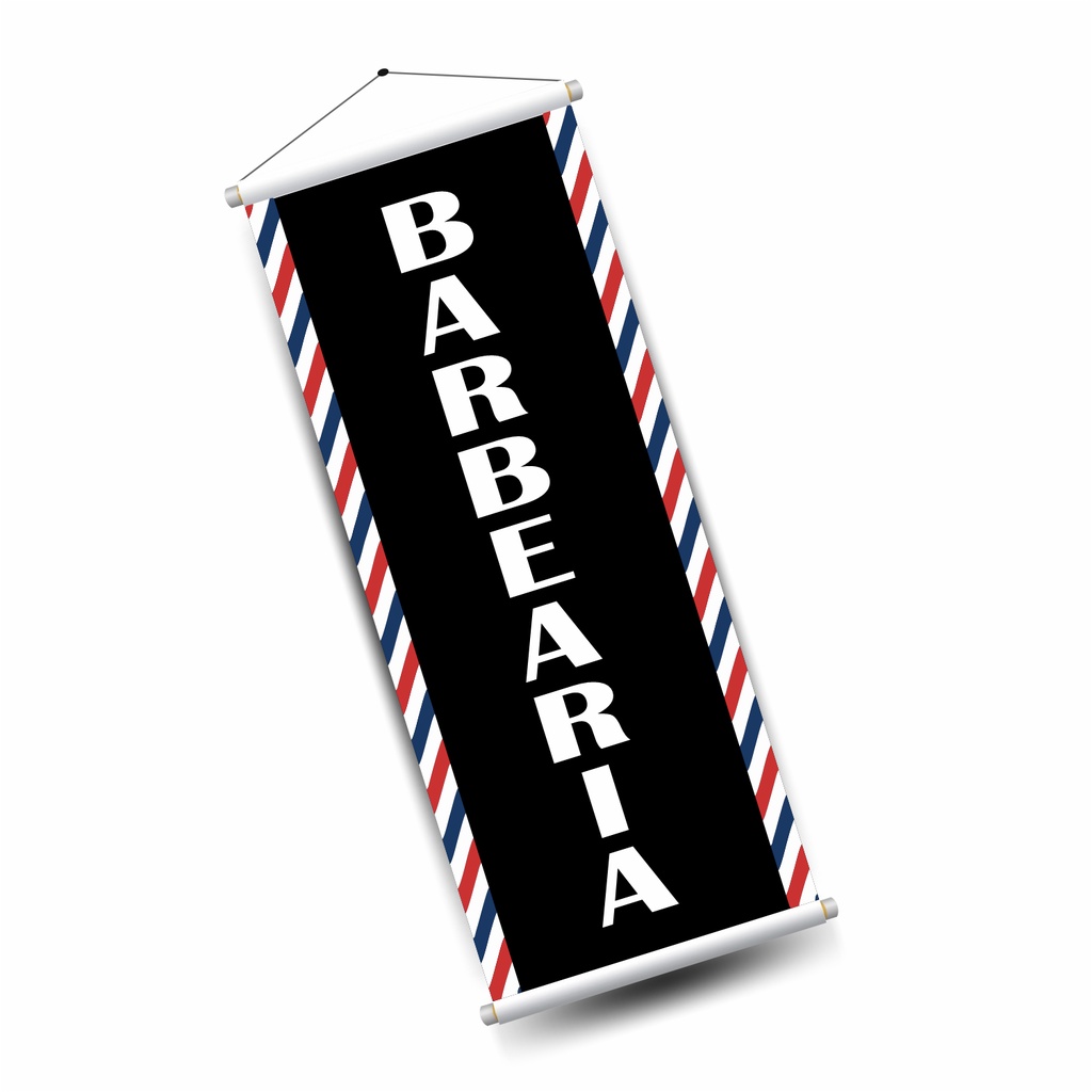Banner Barbearia Atrativo 100x30cm Faixa Escrita Impressão Digital