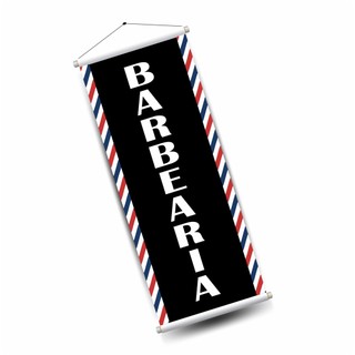 Banner Barbearia Atrativo 100x30cm Faixa Escrita Impressão Digital