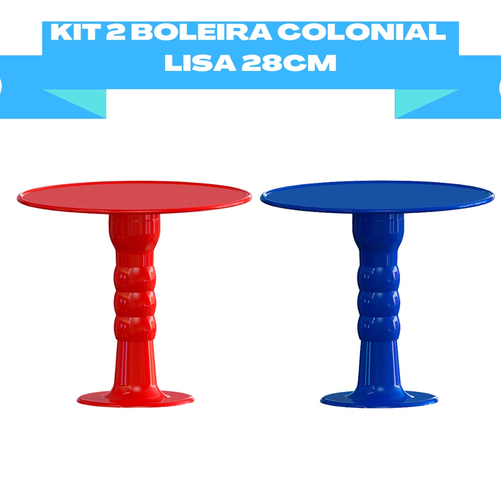 KIT 2 BOLEIRAS COLONIAL LISA 28CM VÁRIAS CORES