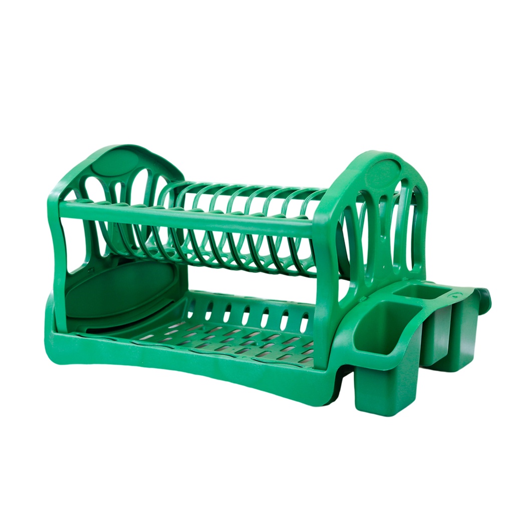 Escorredor De Louça Cozinha Prato Duplo Porta Talheres Preto Verde Rosa Branco Azul