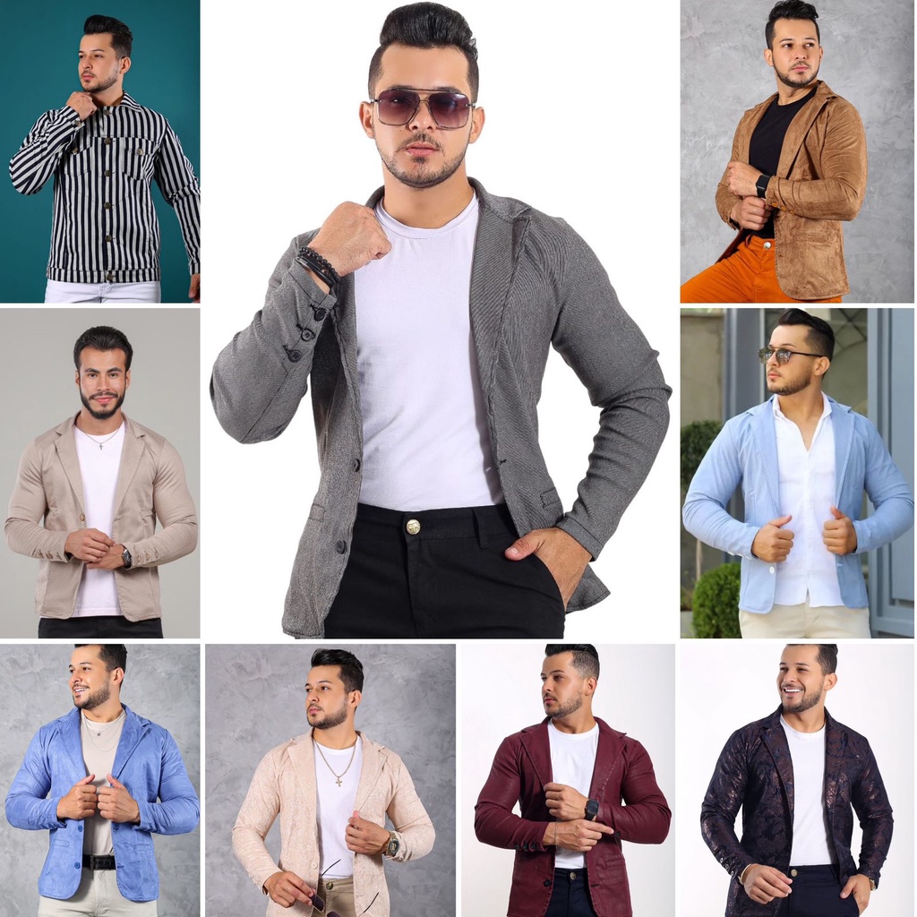 Blazer Masculino Slim Fit Moderno Casual Esporte Fino