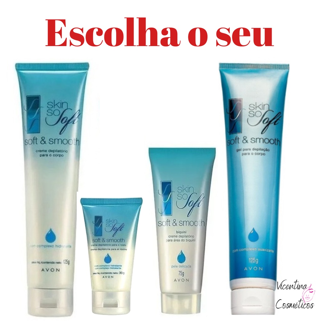 Creme Depilatório para Corpo Rosto Área do Biquini Skin So Soft Avon