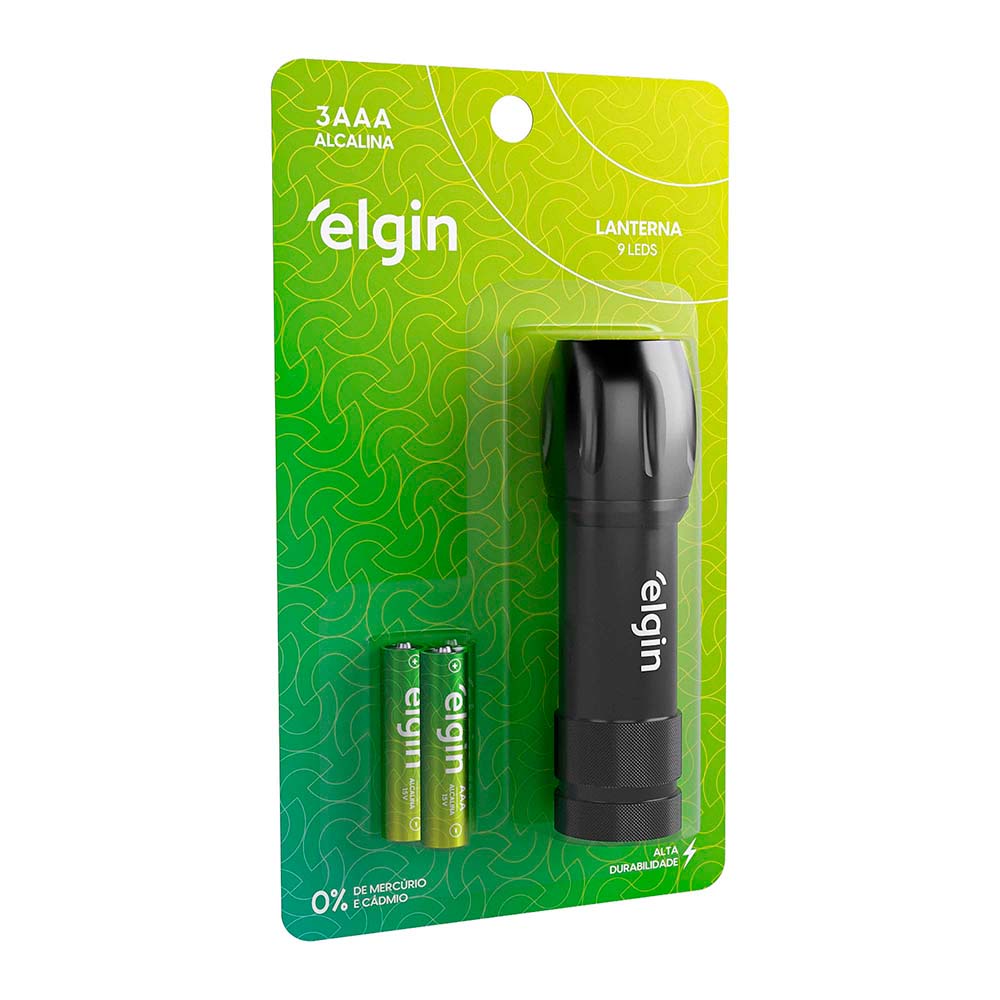 Lanterna De Bolso 9 Leds Elgin Portatil (inclui 3 pilhas AAA)