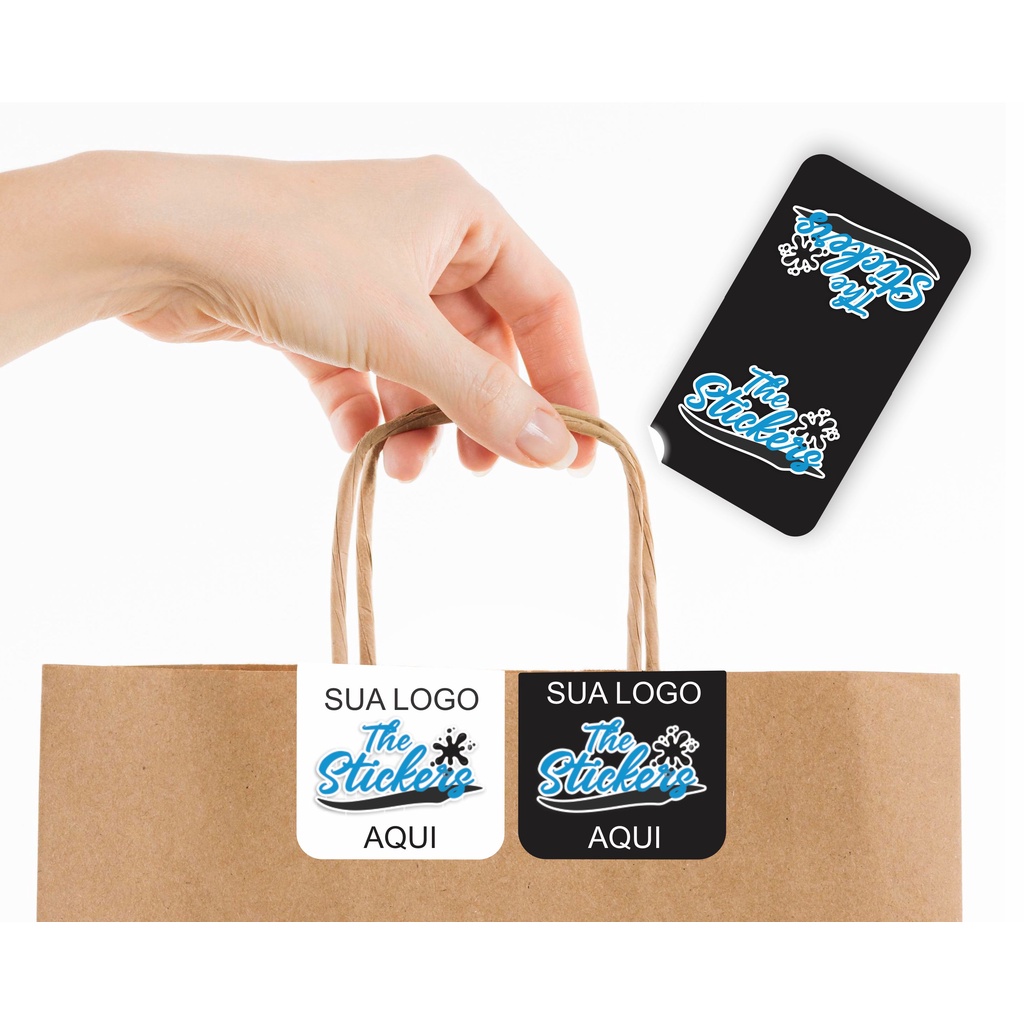 150 Adesivos Fecha Sacola Lacre Personalizado Loja 6x3 Cm em Oferta na Shopee