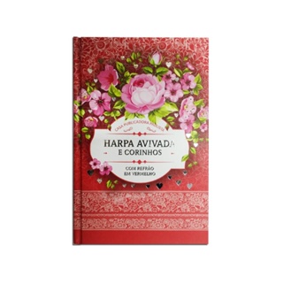 Harpa Avivada e Corinhos Floral Rosa | Letra Hipergigante | Capa Dura em Oferta na Shopee