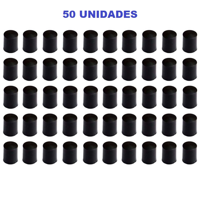 Ponteira Virola Rista de Plástico Preta 50 Unidades para Taco de Sinuca Bilhar Snooker