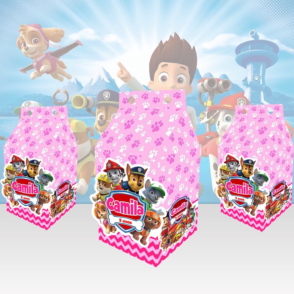 10 Caixa Milk Pat Canina Caixinha para Doces Aniversário Lembrancinha Personalizada