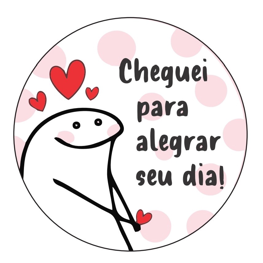 Etiqueta Adesiva Cheguei para alegrar o seu dia Flork Meme Bento Pacote com 50 ou 100 Etiquetas em Oferta na Shopee
