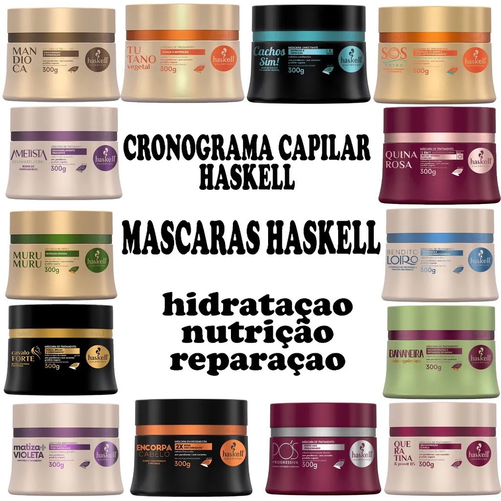 Kit Haskell Cronograma Capilar 300g - Escolha seu Cronograma