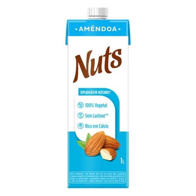 Leite de Amêndoas Nuts Zero Açúcar / Zero Lactose 1L
