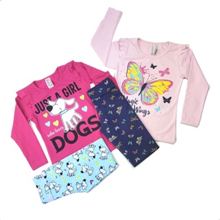 Kit com 2 Conjunto Infantil Menina Inverno - 1 ao 8 em Oferta na Shopee