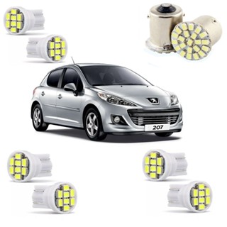 Kit Lâmpadas Led Peugeot 206 207 Pingo Teto Placa Ré Porta Mala