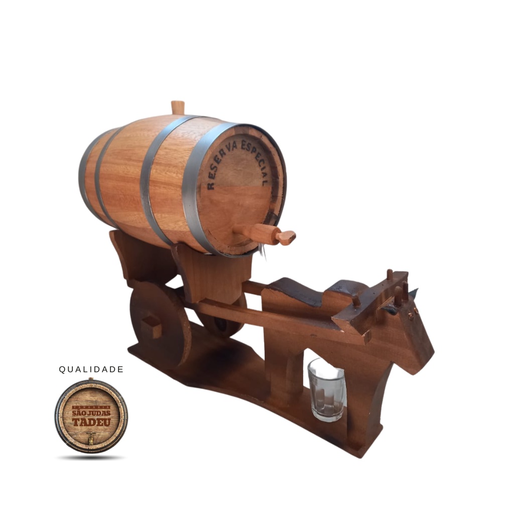 Barril Corote Tonel de Carvalho, 3 Litros, Madeira, Cachaça, Uísque, Vinho, Pinga, Gim, Rum, Scotch