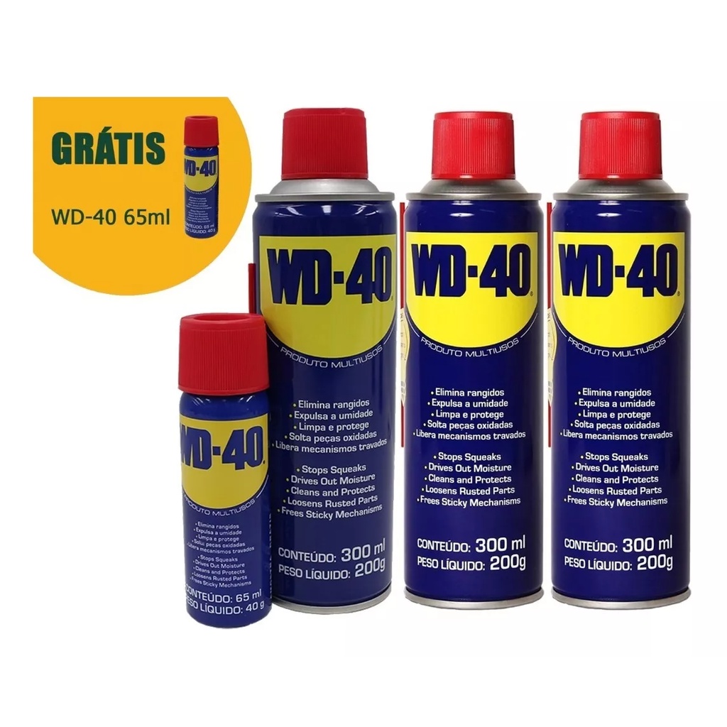 3 Óleo Lubrificante Wd-40 300ml Unidade Spray + 65ml Gratis