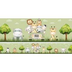 Kit 10 Faixas Decorativas Animais Safari Quarto Infantil Menino