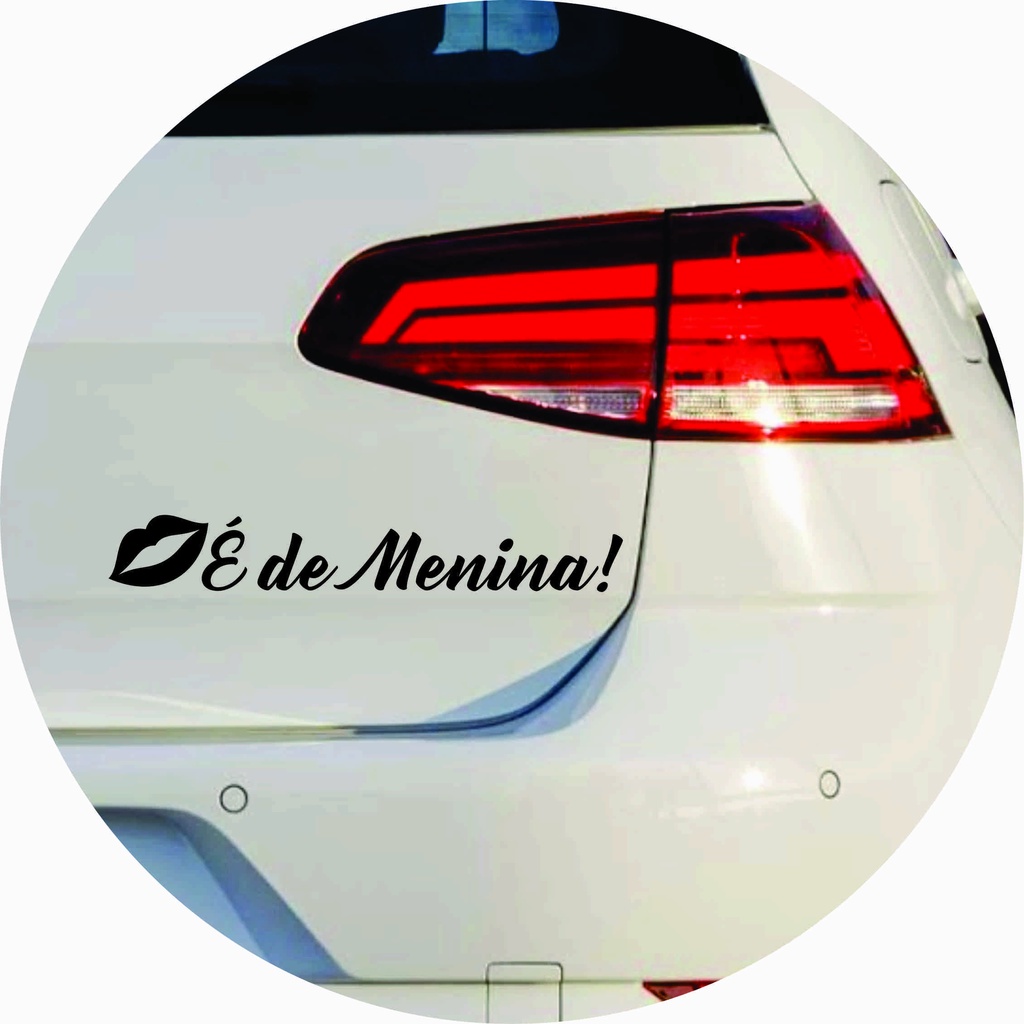 Adesivo É de Menina Carro Moto Automotivo Mulher Beijo 20X3 em Oferta na Shopee