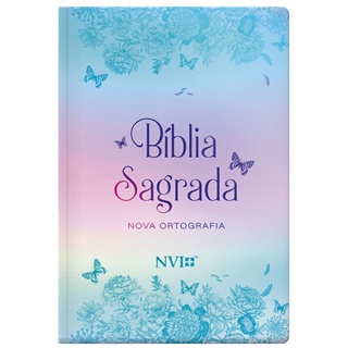 Bíblia Sagrada Borboletas | NVI | Letra Gigante | Semi-Luxo Cor Metalizado em Oferta na Shopee