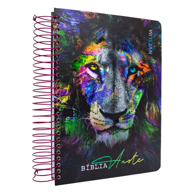 Bíblia Anote Slim | NVT | Capa Espiral Leão color em Oferta na Shopee