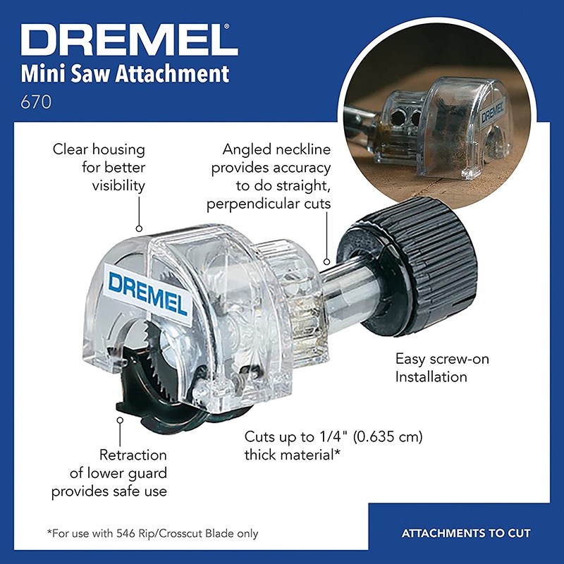 DREMEL 670 Mini Serra Circular para Micro Retífica - ADAPTADOR SERRA CIRCULAR DREMEL - MANGOTE DREMEL