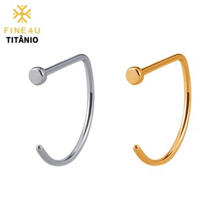 FINE4U Piercing Nariz Argola D-ring Titânio de Grau de Implante 7-10mm PVD Hipoalergênica em Oferta na Shopee