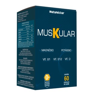 Muskular - Potássio, Vit. D B1 e B12 500mg 60 Cáps