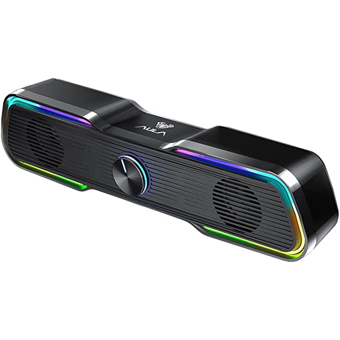 Caixa De Som PC Aula N-169B, Caixa De Som Para PC Computador Notebook RGB Caixa De Som USB Com Fio 10w Som 3D