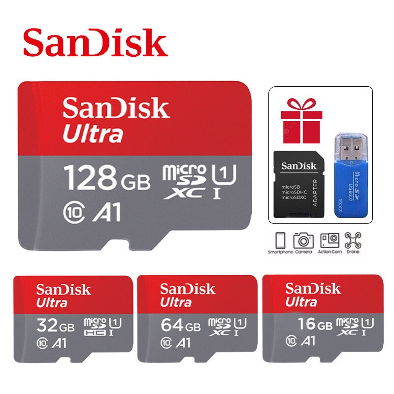 Cartão De Memória De Disco De 64GB/32Gb/16GB/128GB Para Telefones Celulares E Câmera-10 Nível Ultra 667x 100MB/s De Alta Velocidade