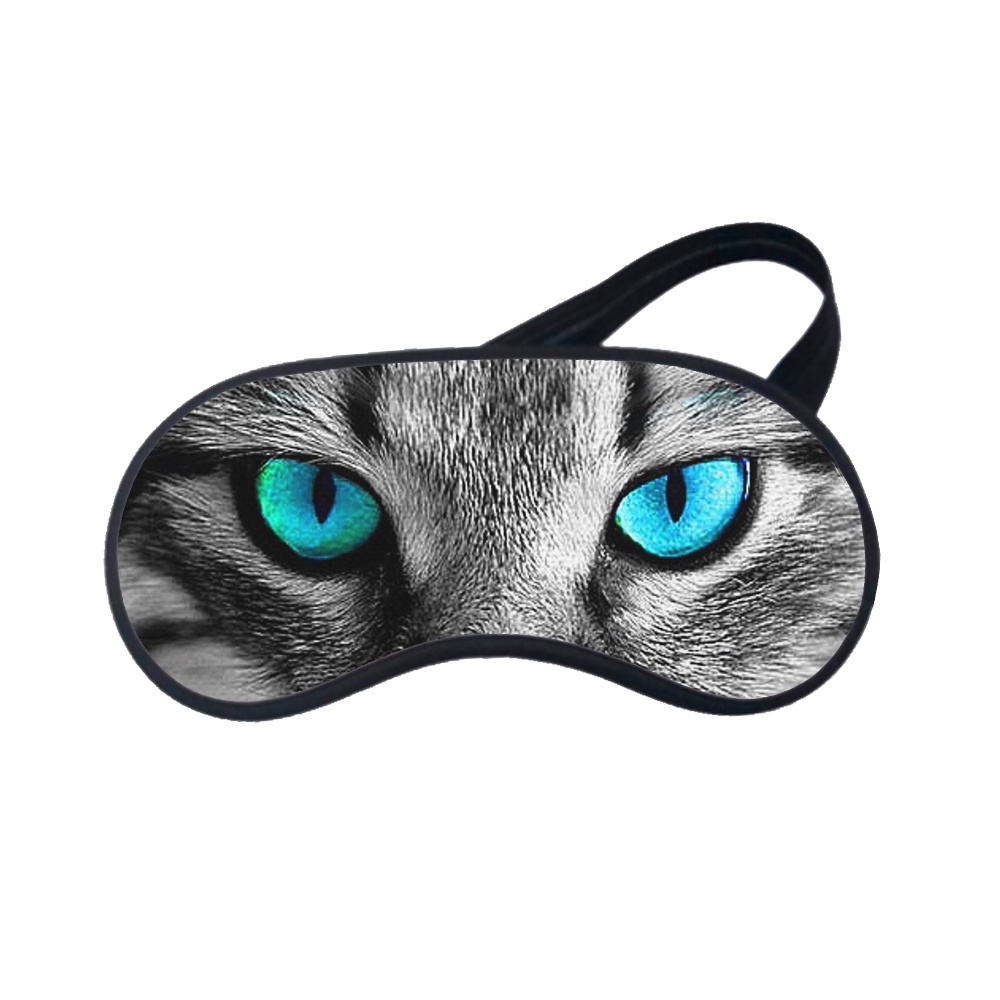 Mascara de Dormir Descanso Pet Olhos Gato Azul