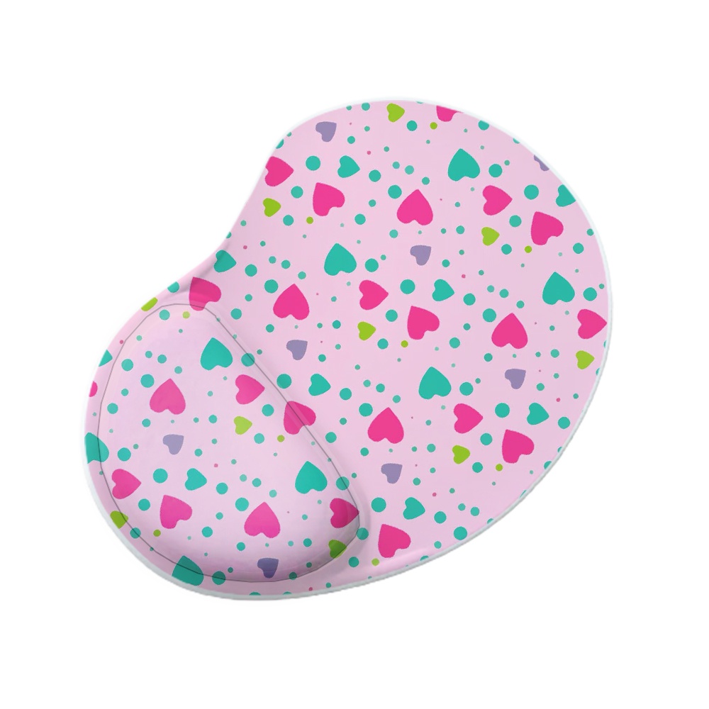 Mouse Pad Ergonomico Gota Wall Corações Rosa Color