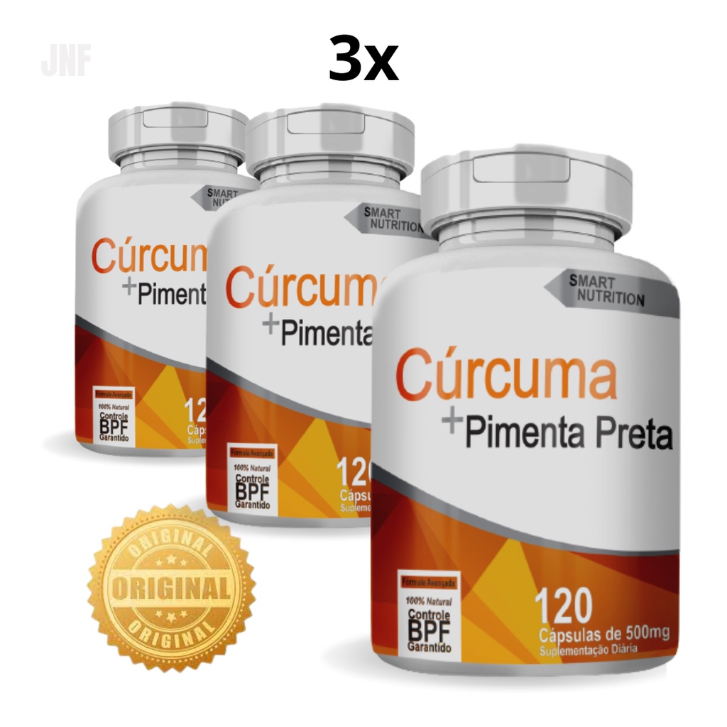 3X Cúrcuma + Pimenta Preta Com 360 Cápsulas - 500 Mg