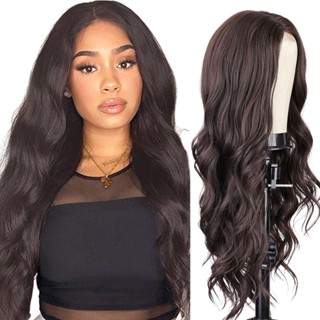 Peruca Wig Orgânica Ondulada Castanho Claro 60cm
