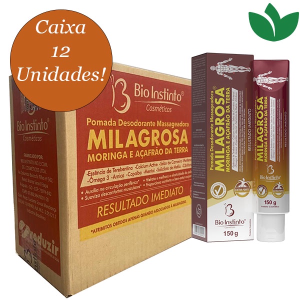 Kit Com 12 Pomada Milagrosa Moringa e Açafrão da Terra Bio Instinto em Oferta na Shopee