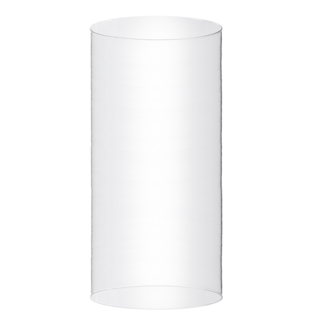 Tubo Vazado Cilíndrico Ø9x18cm Castiçal Porta Vela Enfeite Vidro Transparente Temperado Grosso Resistente Iluminação