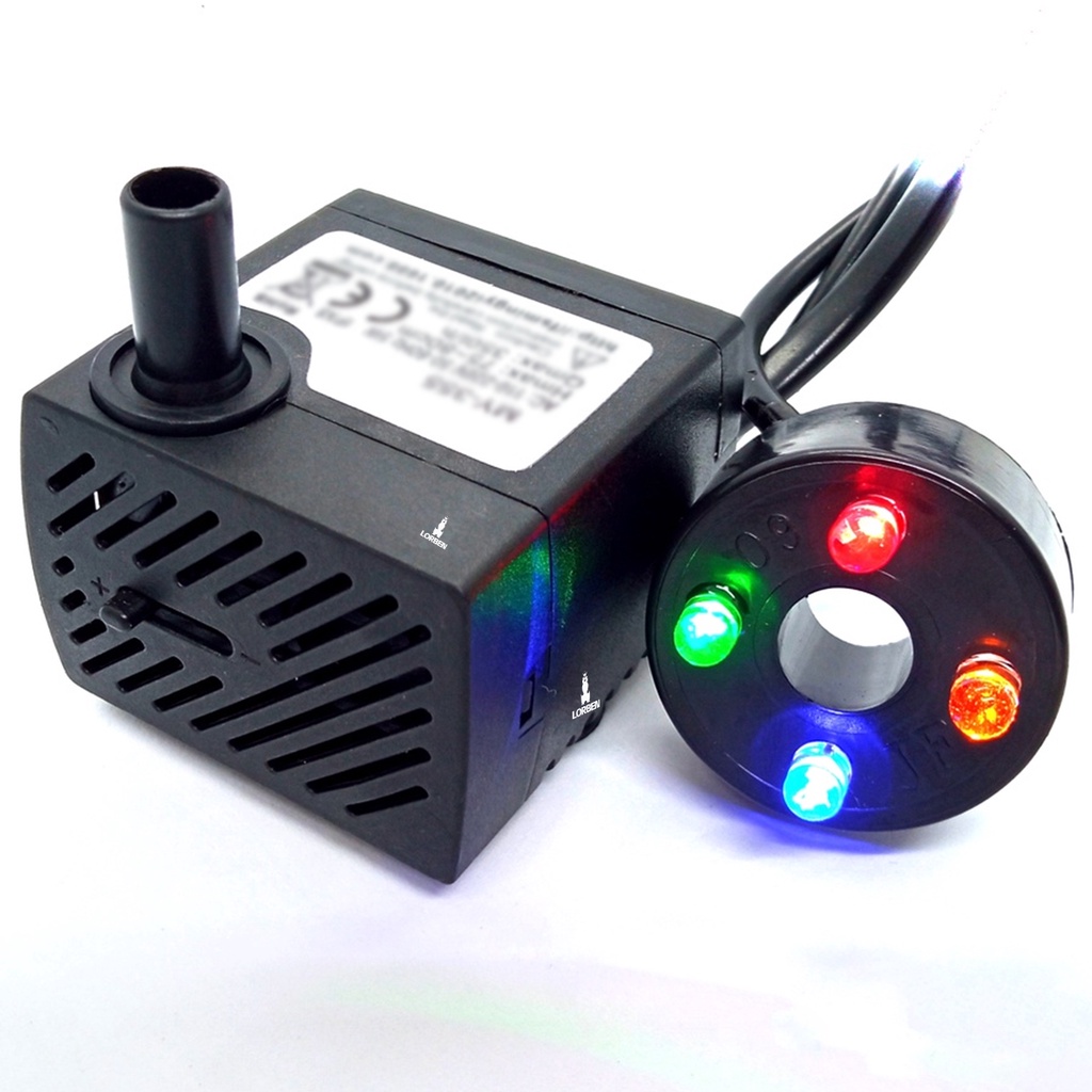 Bombinha para Fontes e Aquários Bomba Submersa Lorben com Luz LED 2.5W 160 L/h Bivolt