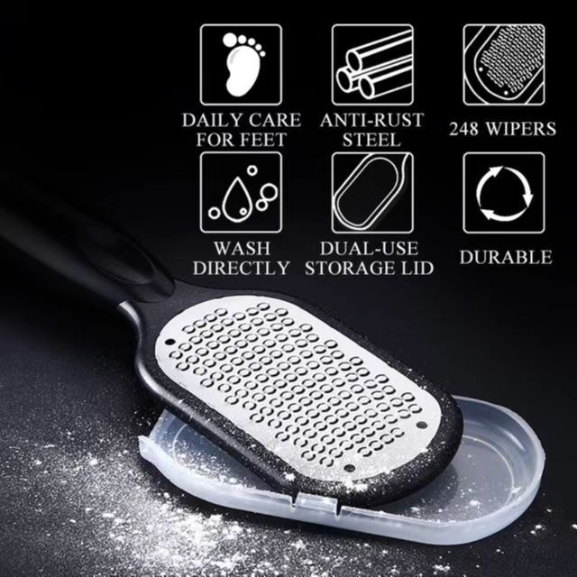Arquivo De Pé De Aço Inoxidável Para Remover Pele Morta Esfregar Os Pés Calosidades Moedor De Placa