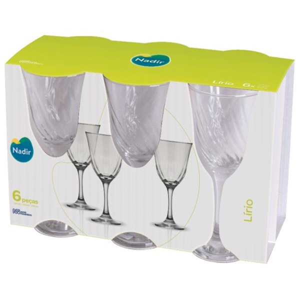 LIRIO JG 06 PCS TACA P/ AGUA 365 ML