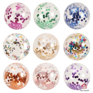 Kit 10 Balões Bexigas Cristal Transparente 9 Polegados + Confete 15g Para Festa E Decoração