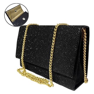 Bolsa feminina glitter alça de corrente de ombro ou mão brilhante