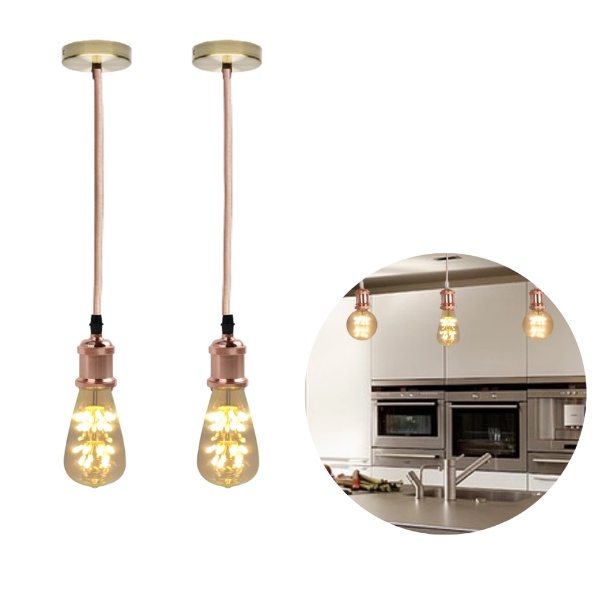 Luminária Pendente Vintage Decorativa  Retrô Bocal E27 Tampa Suporte Teto