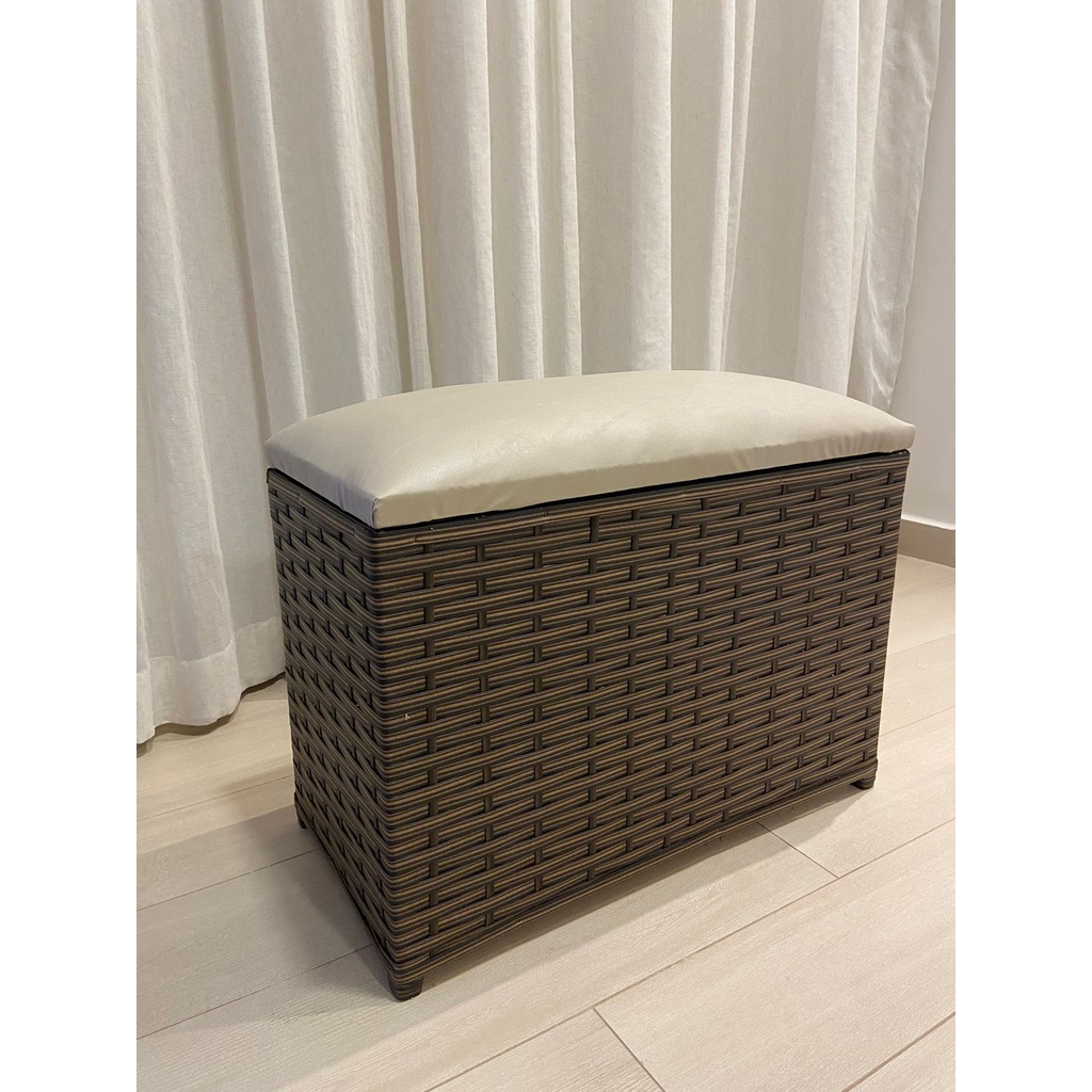 Puff Baú Puf Organizador Calçados Brinquedos Fibra Sintética Impermeável M