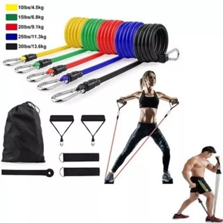Kit Elásticos Extensor Para Exercícios Físicos Musculação Pilates Yoga 11 Peças
