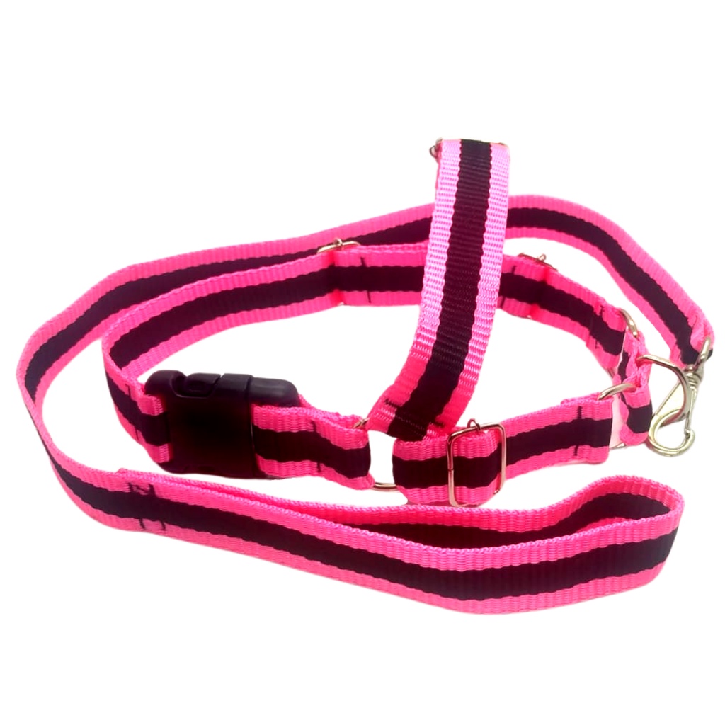 Coleira Peitoral de Cachorro Anti-Puxão Rosa com Guia Mosquetão para Cão Grande, Porte Médio e Porte Pequeno Labrador Pitbull Pastor Alemão Fila Rottweiler Golden Passeios Dia a Dia