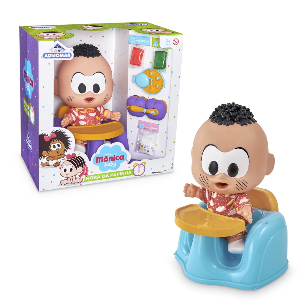 Brinquedo Turma Da Mônica Boneca Casção Hora Da Papinha - Boneco de Criança Cascao Baby