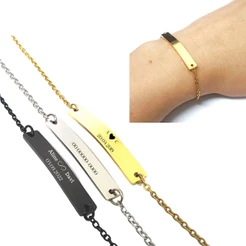 Pulseira Feminina Correntinha Aço Inox Gravação Personalizada