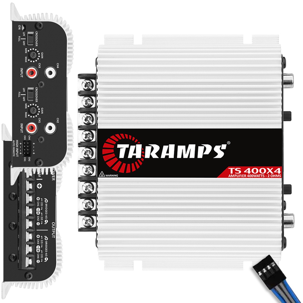Módulo Amplificador Taramps TS 400 X 4 Canais COM ENTRADA FIO 400 Watts RMS 2 Ohms em Oferta na Shopee