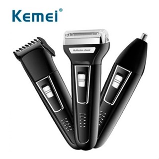 Máquina Barbear Aparador Multifuncional Kemei 6558 Depilador 3 em 1 Shaver Bivolt