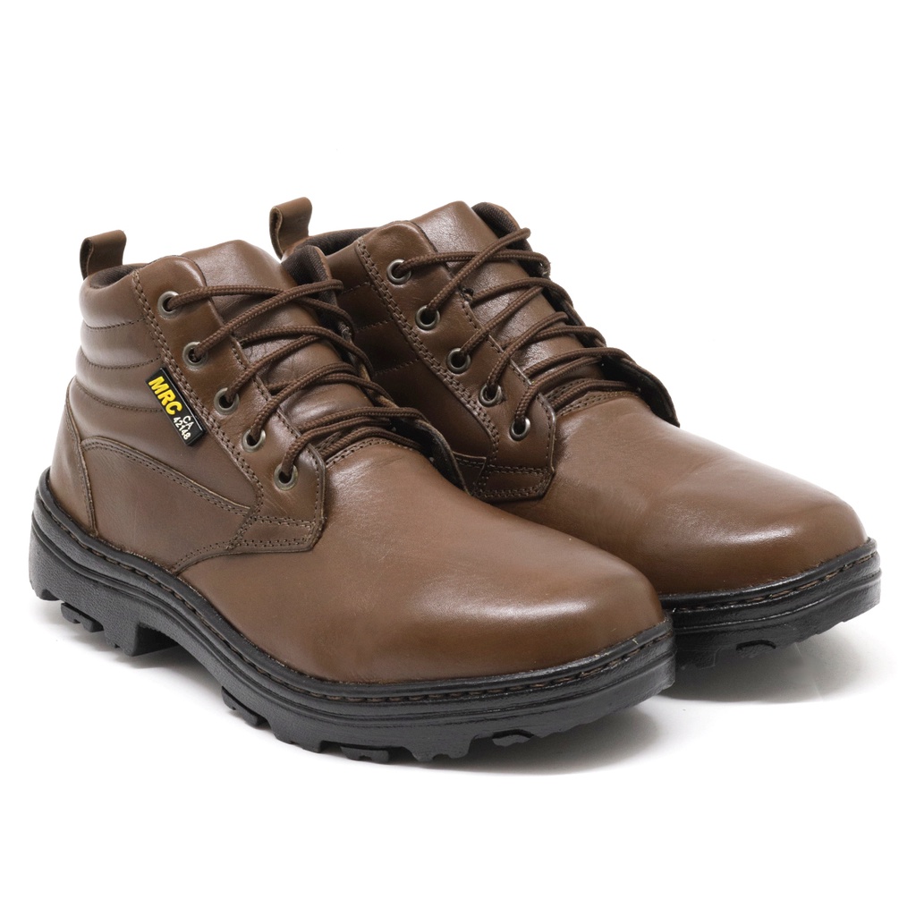 Bota de Segurança com CA de Couro Premium Legítimo Sola Borracha Bico PVC