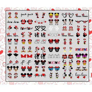 120 Adesivos de unhas  Minnie e Mickey Variados