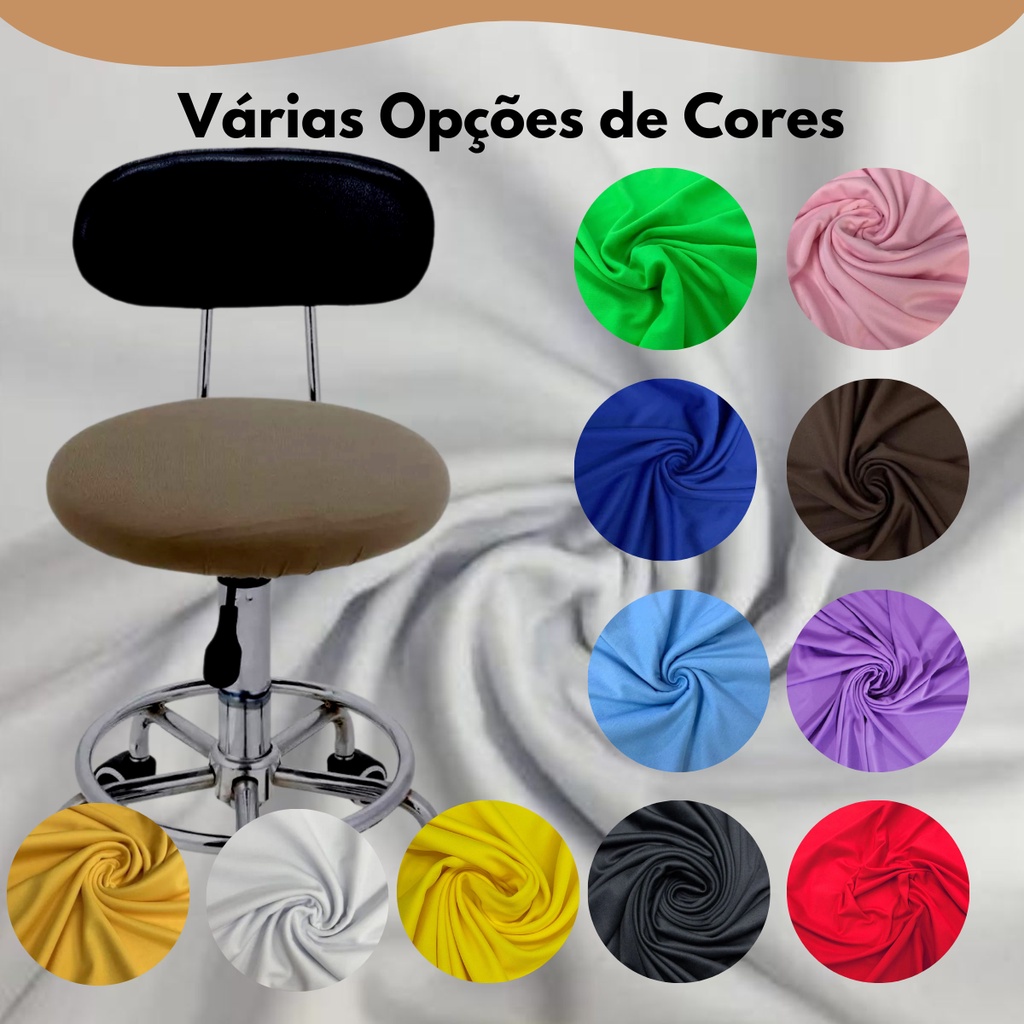 03 Capas Para Banco De Consultorio Odontologico Centro De Estetica Banquetas Redondas Varias Cores em Oferta na Shopee